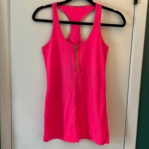 Lululemon athletica cool racerback tank with zipper size 8 HOT PINK